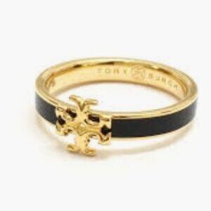 Beautiful Black and Gold Kira Logo Ring - Size 6